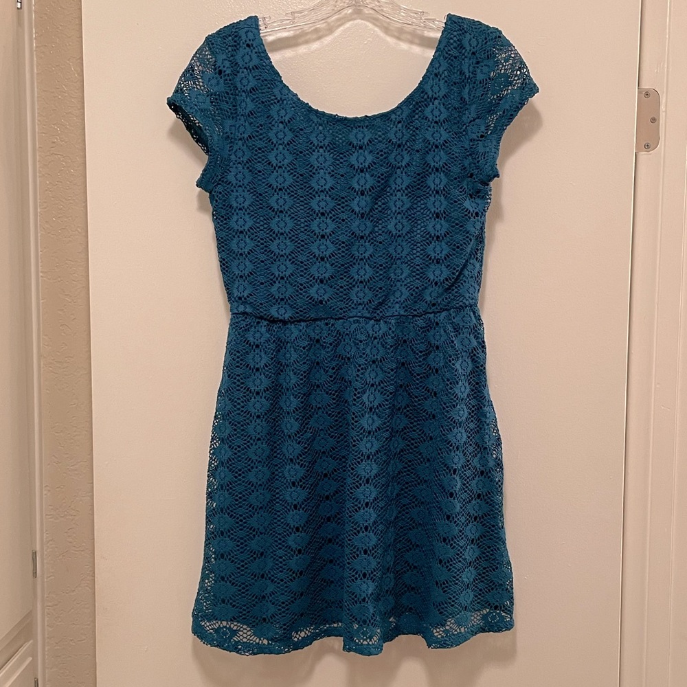 Turquoise Netting Dress: Medium
